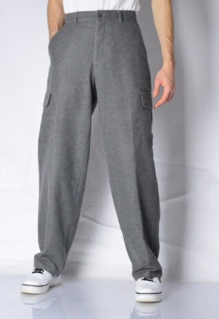 VINTAGE 90S GREY MINIMALIST CARGO PANTS