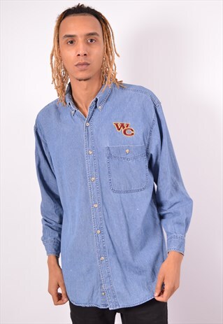 VINTAGE WRANGLER DENIM SHIRT BLUE