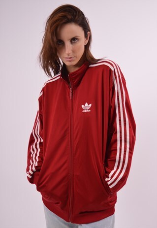 VINTAGE ADIDAS TRACKSUIT TOP JACKET RED