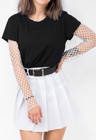 WHITE BELT CLASSIC TENNIS SKIRT PLEATED MINI SKIRT