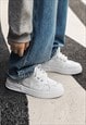 PATCHWORK SNEAKERS RETRO SPORT SHOES SKATER TRAINERS WHITE