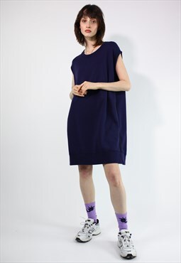Acne Studios Oversize Sleeveless Midi Sweat Dres in Navy S