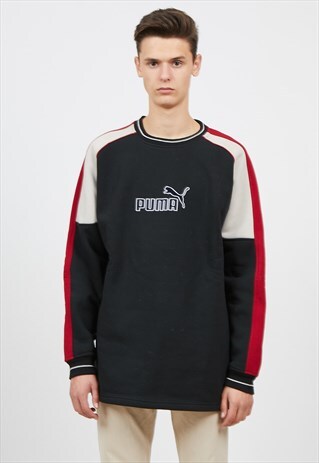 VINTAGE BLACK RED PUMA PULLOVER SWEATSHIRT