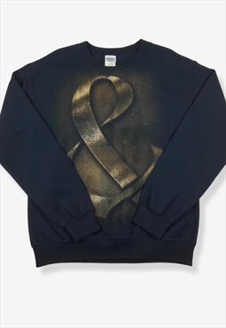 Vintage Gildan Ampersand Graphic Sweatshirt Navy S BV12432