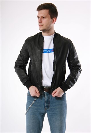 90S VINTAGE MARC JACOBS OLDSCHOOL LEATHER JACKET 13754
