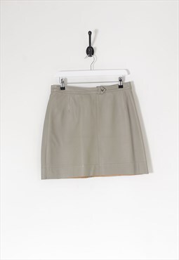 Vintage Faux Leather Mini Skirt Grey W30 BV9007