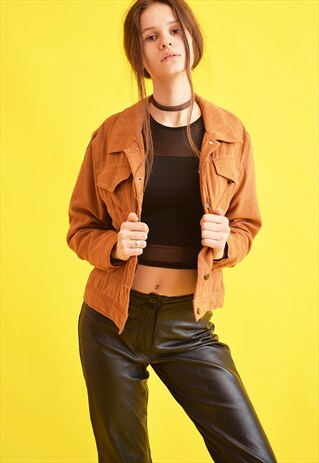 90'S RETRO BOHO FAUX SUEDE TEEN JACKET TOP