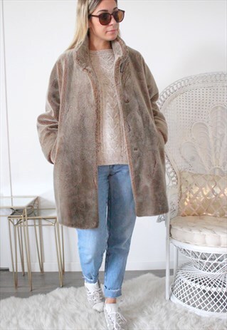 VINTAGE COAT FAUX FUR