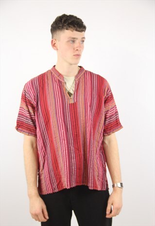 VINTAGE COLOURFUL AFRICAN STYLE LIGHT SHIRT