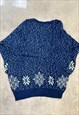 VINTAGE KNITTED JUMPER ABSTRACT PATTERNED KNIT SWEATER