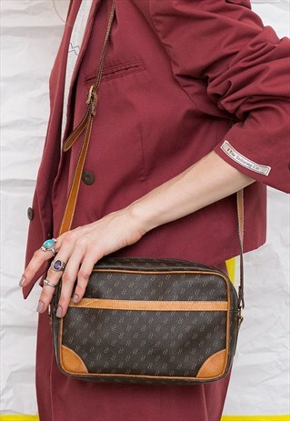 VINTAGE LEATHER SMALL BROWN CROSS BODY BAG