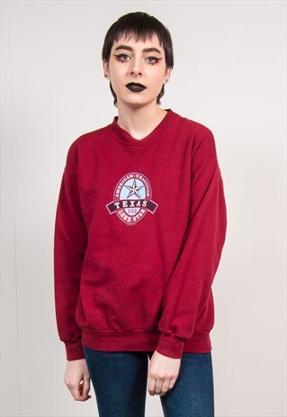 VINTAGE 90'S BURGUNDY TEXAS USA SWEATSHIRT