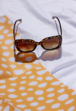 Tortoise Butterfly Cat Eye Oversize Square Sunglasses