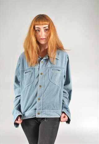 VINTAGE LEE BLAZER STYLE LIGHT BLUE DENIM JACKET