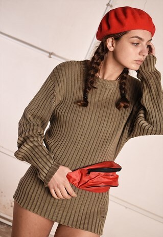 Y2K RETRO RIBBED GRUNGE KNIT FESTIVAL GARM JUMPER