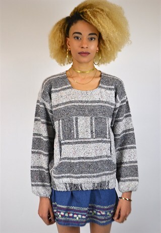 VINTAGE 90'S STRIPED KNITTED FESTIVAL JUMPER