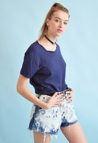 90'S RETRO KNITTED MOMS STRETCH TOP BLOUSE