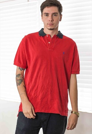 VINTAGE POLO RALPH LAUREN SHIRT LOGO 90S L 10.8