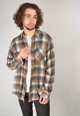 VINTAGE CHECK FLANNEL SHIRT