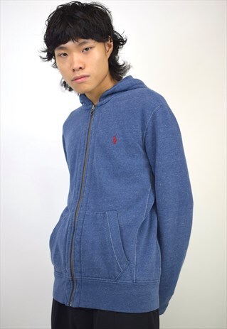 VINTAGE 90S POLO RALPH LAUREN BLUE HOODIE