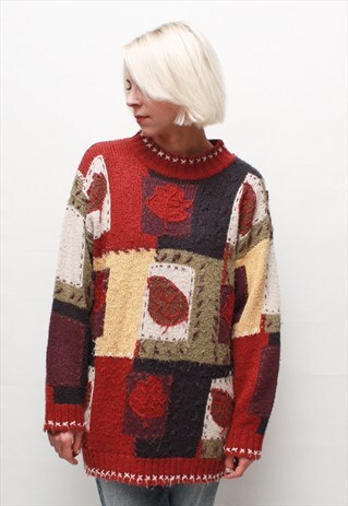 VINTAGE 80' SUPER WARM COLORFUL JUMPER