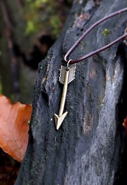 Arrow Brown Cord Necklace