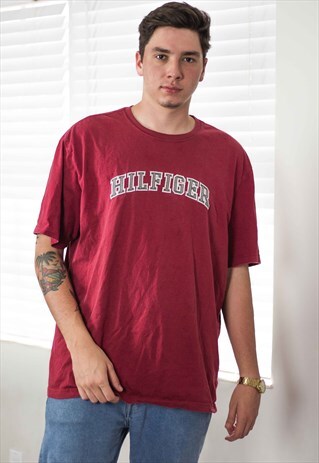 VINTAGE TOMMY HILFIGER T-SHIRT LOGO 90S XL 8.2