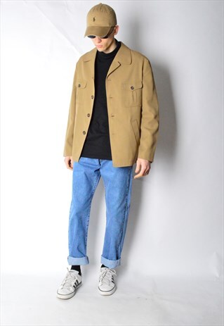 VINTAGE 70S CAMEL BROWN MINIMALIST JACKET