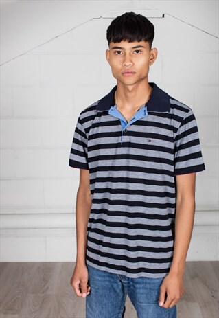 VINTAGE TOMMY HILFIGER STRIPED UNISEX POLO SHIRT