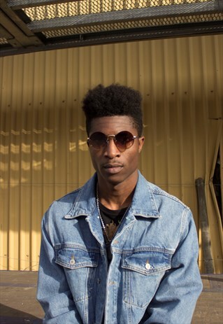 BROWN OMBRE GOLD FRAME SUNGLASSES