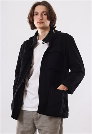VINTAGE MENS HUGO BOSS WOOL M-65 MILITARY JACKET COAT