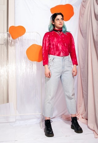 VINTAGE MOM JEANS 90S CROPPED HIGH-WAISTED DENIM TROUSERS