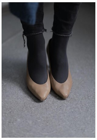VINTAGE 80'S BEIGE MIDI HEELS SHOES