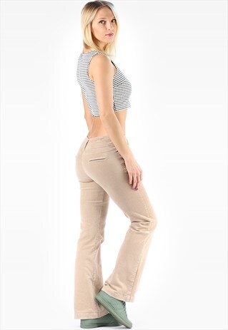 VINTAGE CORDUROY BELL BOTTOM TROUSERS STRETCHY