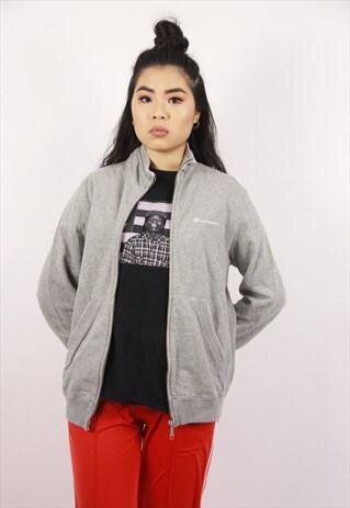VINTAGE CHAMPION GREY ZIP-UP