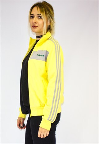 VINTAGE 80'S YELLOW ADIDAS ZIP JACKET