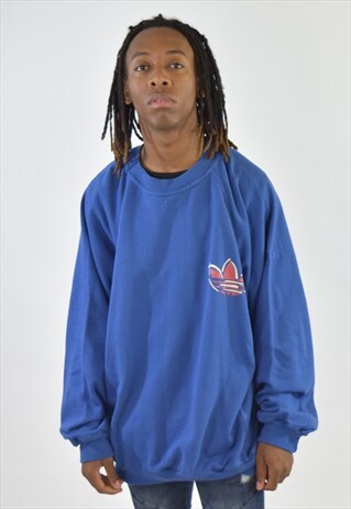 VINTAGE BLUE ADIDAS 90S SWEATSHIRT JUMPER