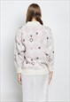 VINTAGE BOXY FIT HALF ZIP ARGYLE PATTERN WOOL JUMPER