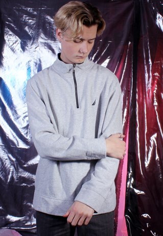 VINTAGE NAUTICA GREY EMBROIDERED SWEATSHIRT