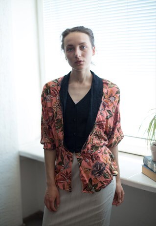 VINTAGE 80'S MULTI COLOUR PATTERNED TOP