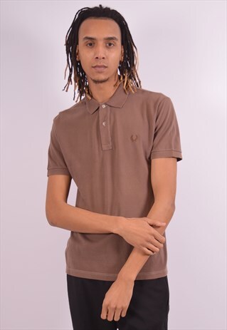 VINTAGE FRED PERRY POLO SHIRT BROWN