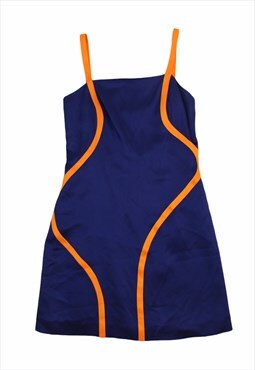 Vintage 90s Moschino orange/blue slip dress