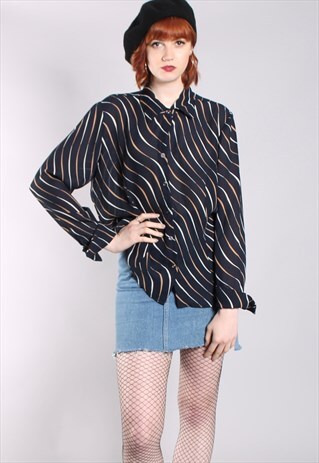 VINTAGE 90S SHEER PATTERNED BLOUSE