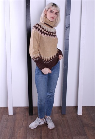 VINTAGE 90S PATTERNED JUMPER. OVERSIZED.