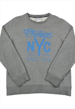 Vintage Champion NYC Crew Neck Sweatshirt Grey Medium