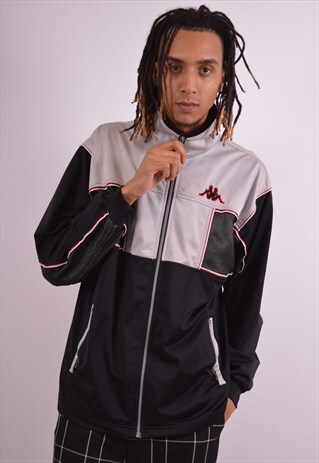 VINTAGE KAPPA TRACKSUIT TOP JACKET BLACK