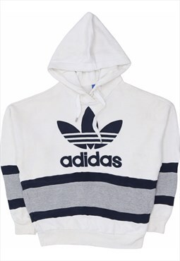 Adidas 90's Spellout Pullover Heavyweight Hoodie Small White