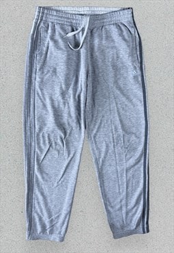 Vintage Adidas Grey Joggers Sweatpants Striped Mens Medium