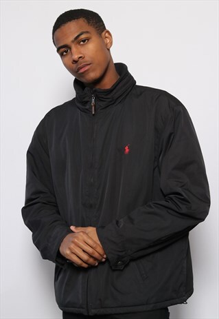 VINTAGE RALPH LAUREN LOGO JACKET BLACK