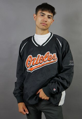BLACK CHAMPION BALTIMORE ORIOLES BASEBALL PULLOVER